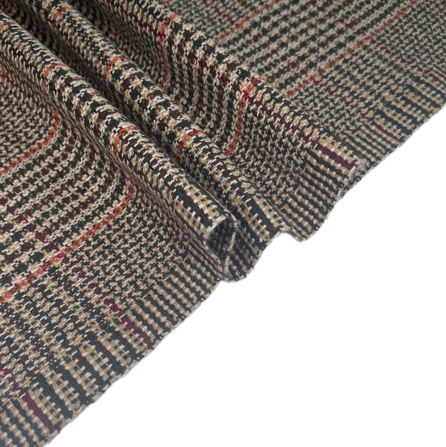 Wool Plaid - Beige/Green/White/Burgundy/Orange