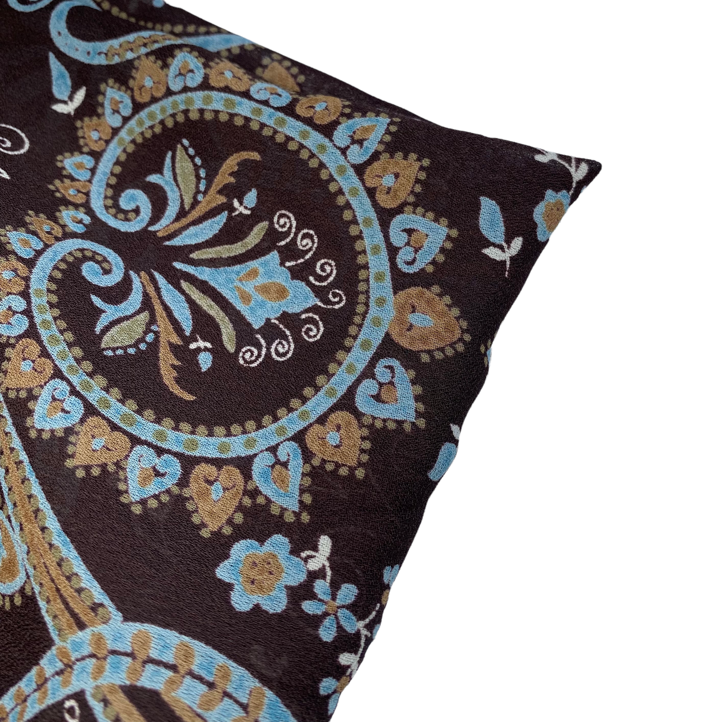 Paisley Polyester Chiffon - 58” - Brown/Blue