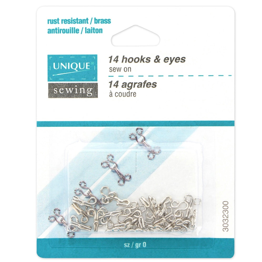 Hooks & Eyes - Black - Size 0 - 14 Sets