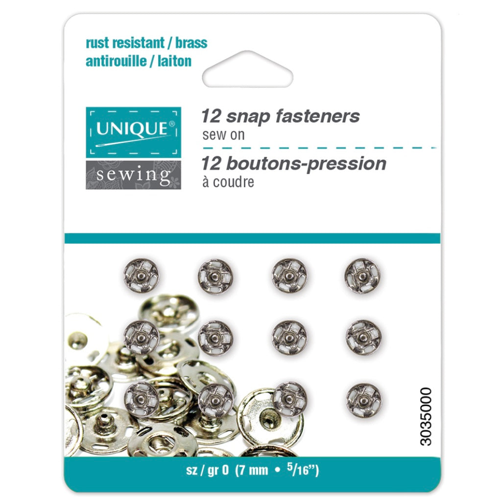 Sew On Snap Fasteners - 13mm (1/2″) - 6 sets - Black