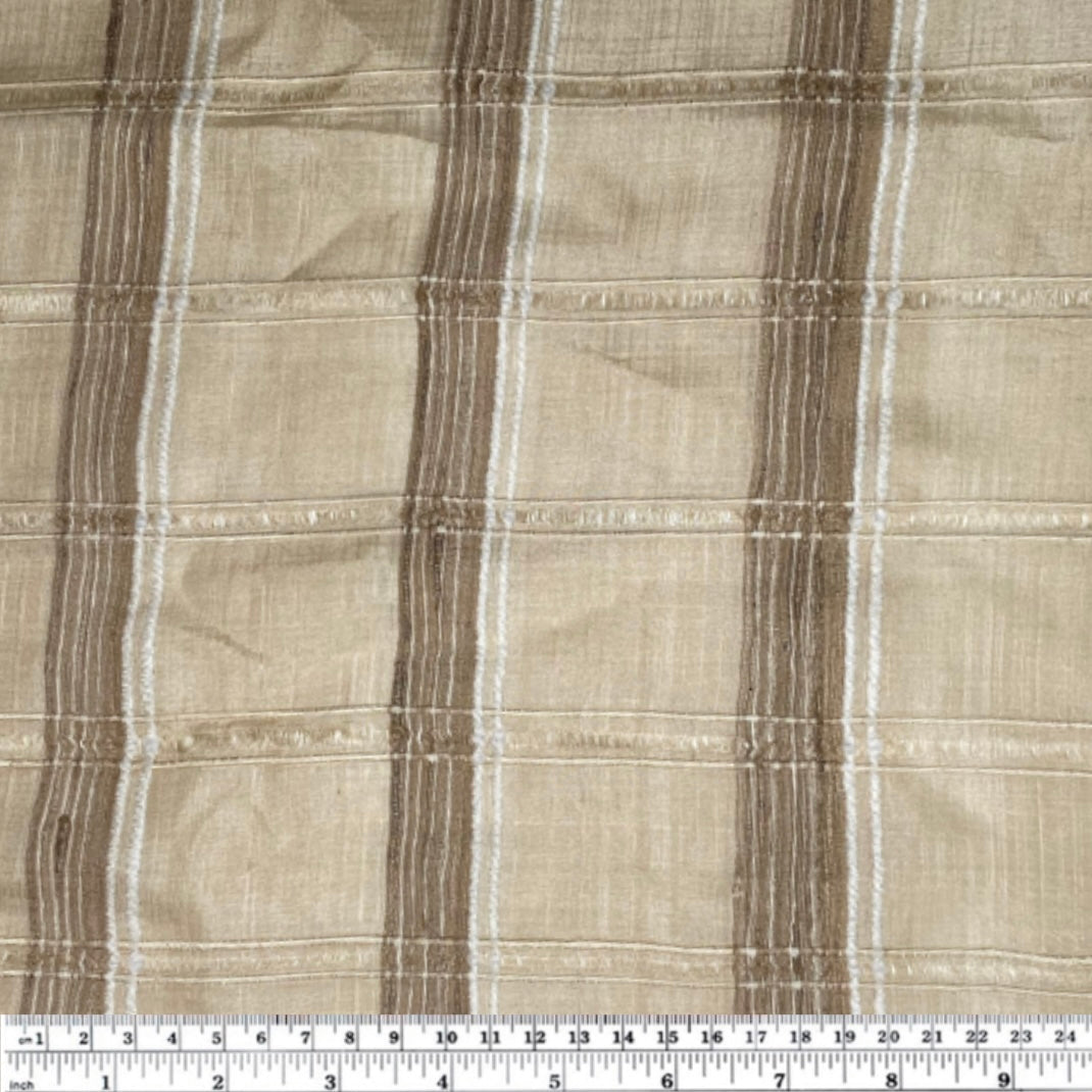 Hand Loomed Plaid Raw Silk