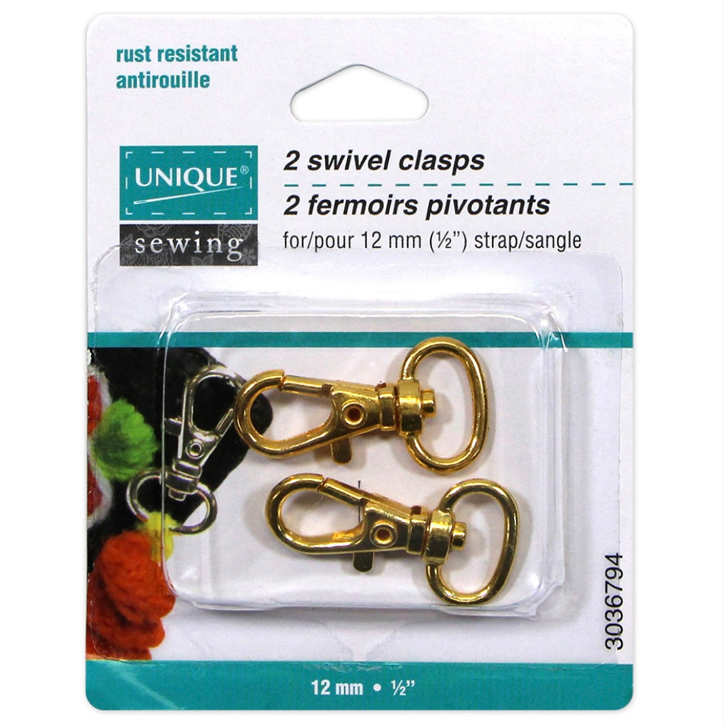 Swivel Hooks - 12mm (1/2″) - Gold - 2 pcs