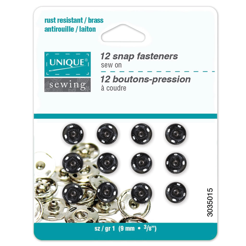 Sew On Snap Fasteners - 18mm (3/4″) - 2 sets - Black