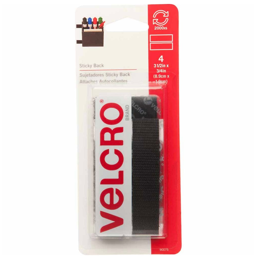 Sticky Back Strips - Velcro - 19mm x 9 cm - 4 pcs - White