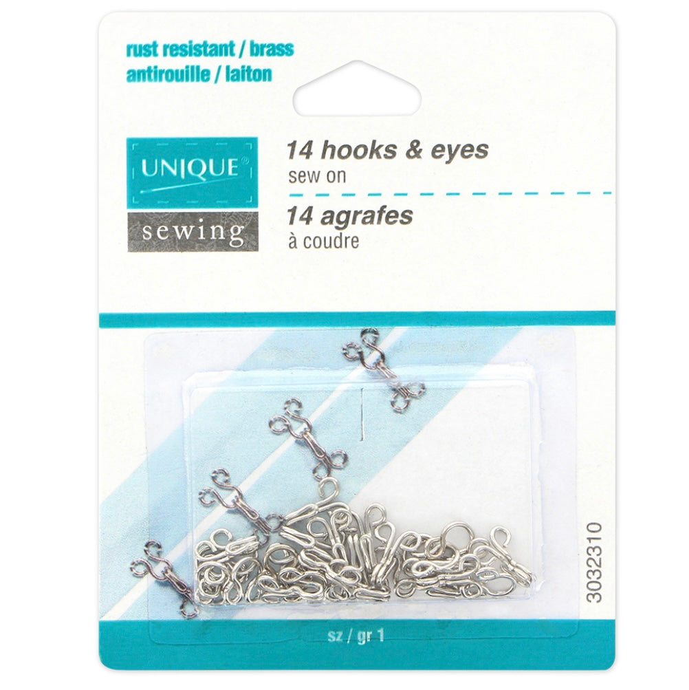 Hooks & Eyes - Black - Size 0 - 14 Sets