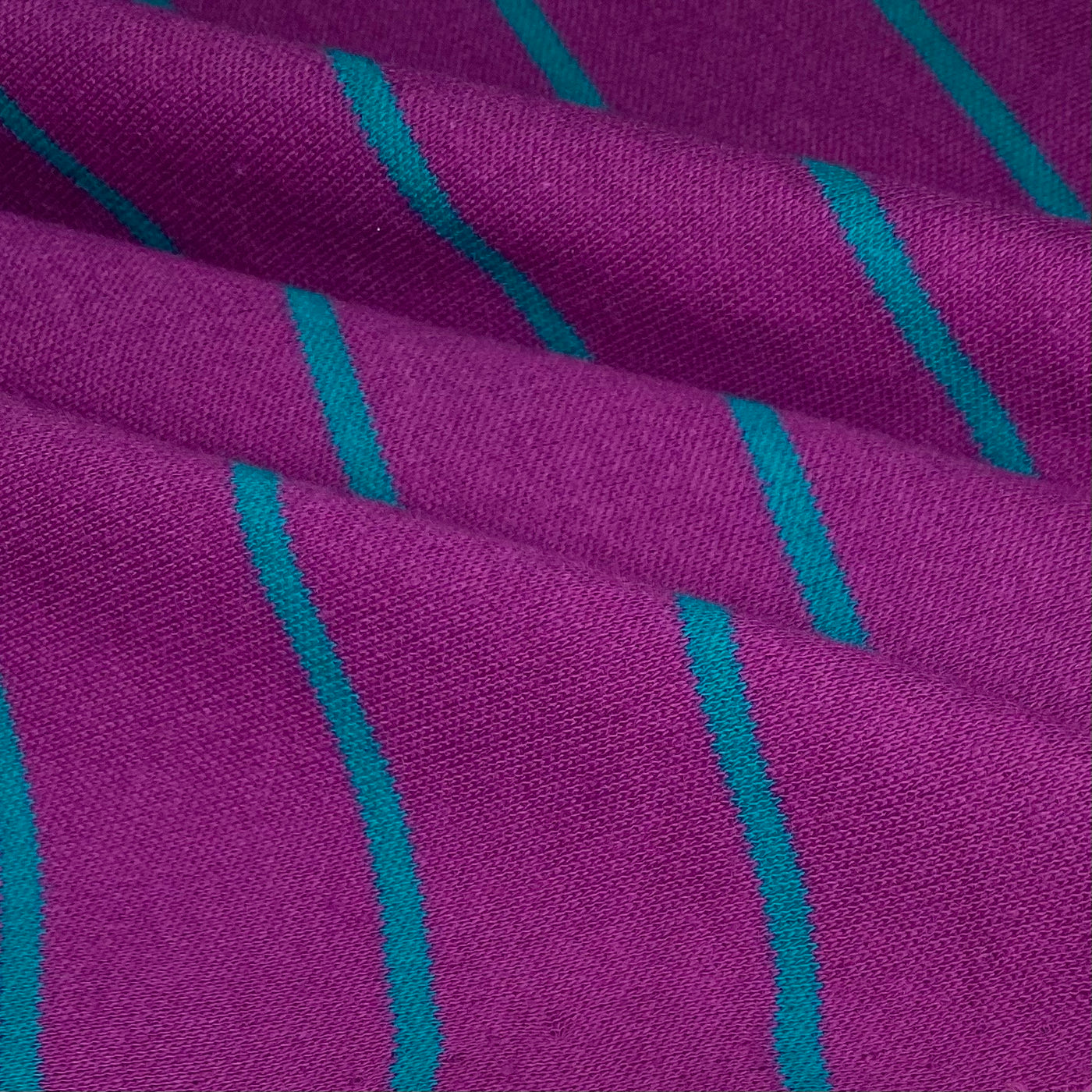 Striped Cotton Knit - 66” - Purple/Teal