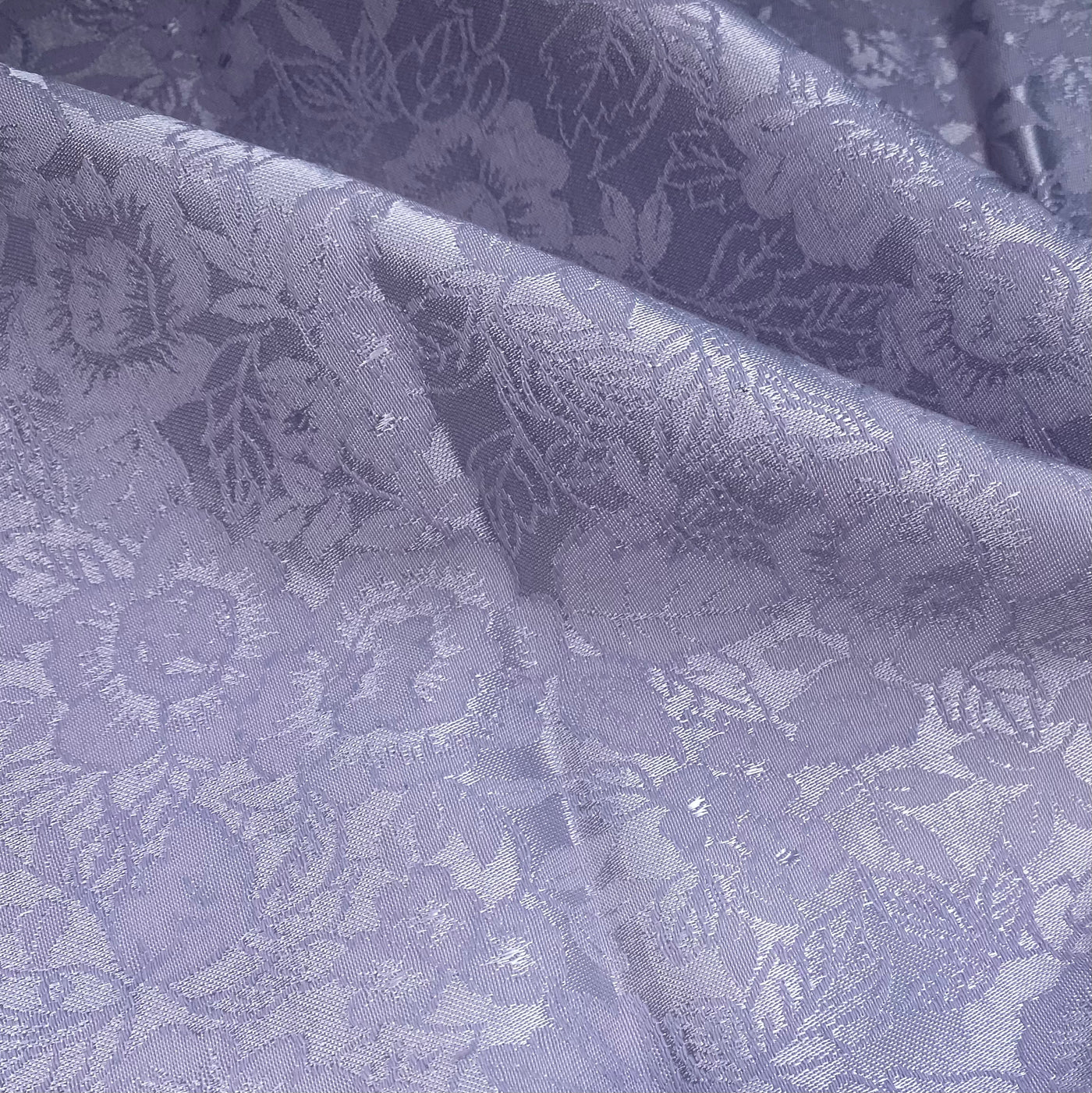 Floral Satin Brocade - Iris