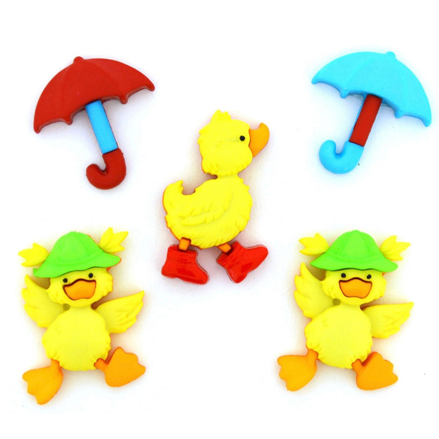 Novelty Buttons - Puddle Jumpers - 5 pcs