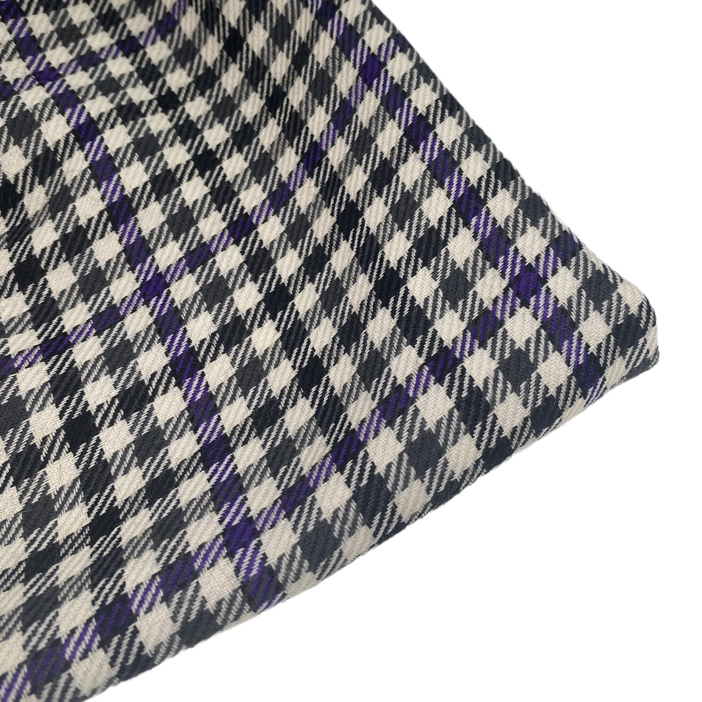 Wool Plaid - White/Black/Purple