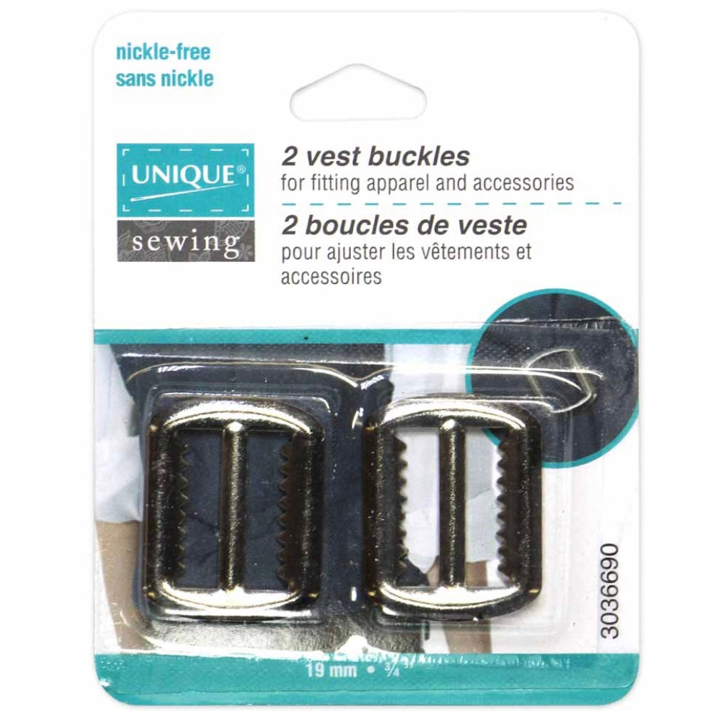 Vest Buckles - 19mm (3/4″) - Silver - 2 pcs