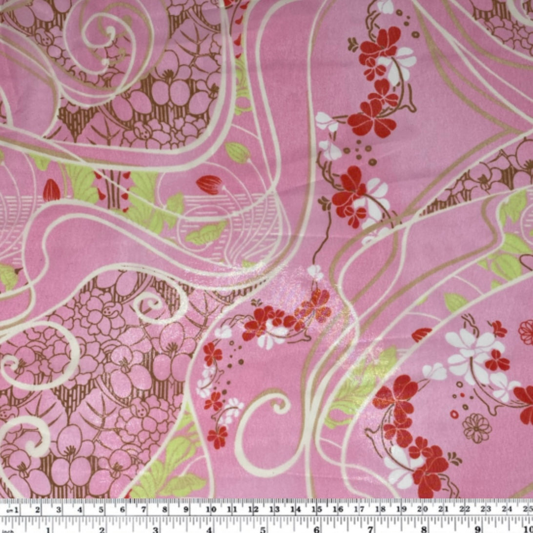 Printed Polyester Chiffon - Cherry Blossom - Pink