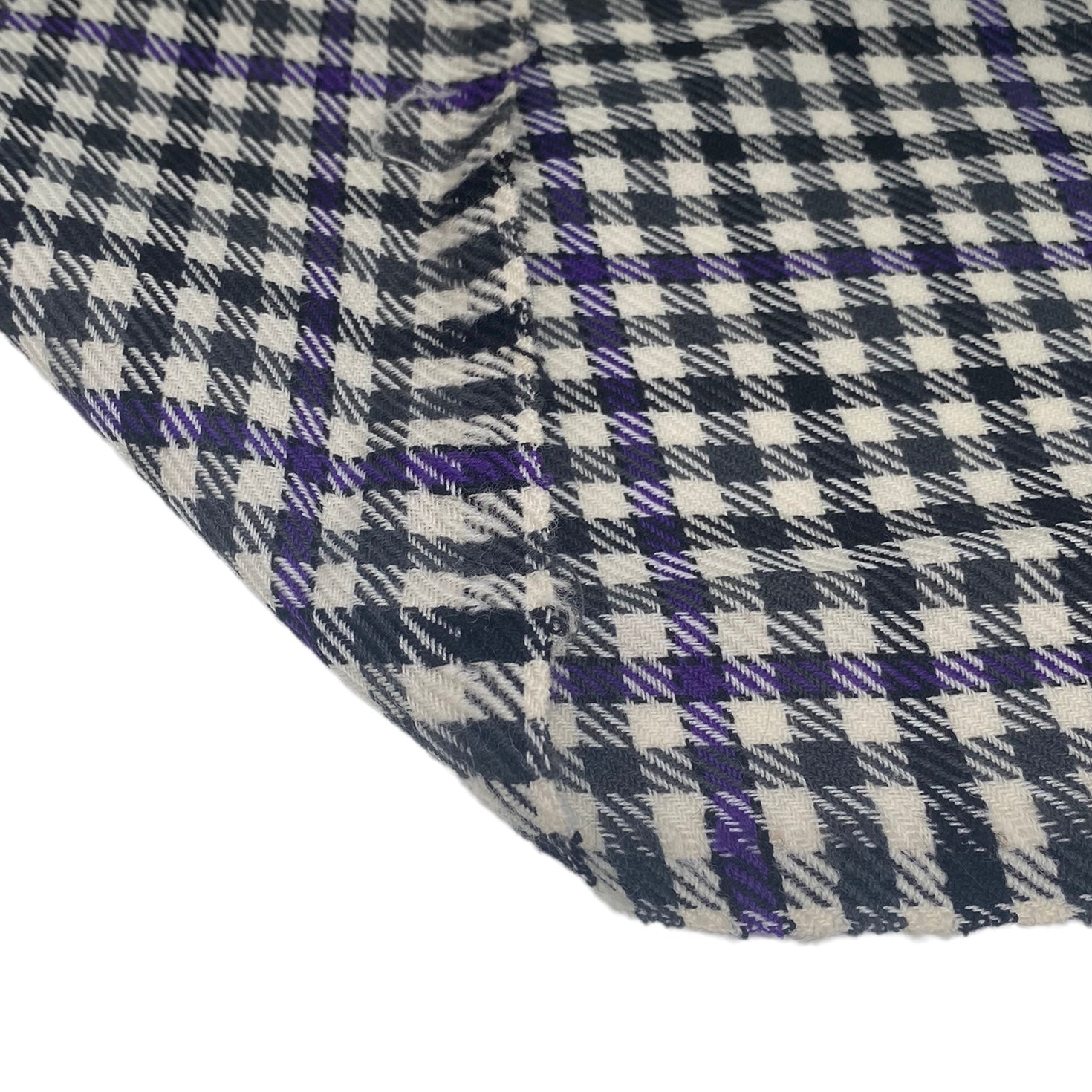 Wool Plaid - White/Black/Purple