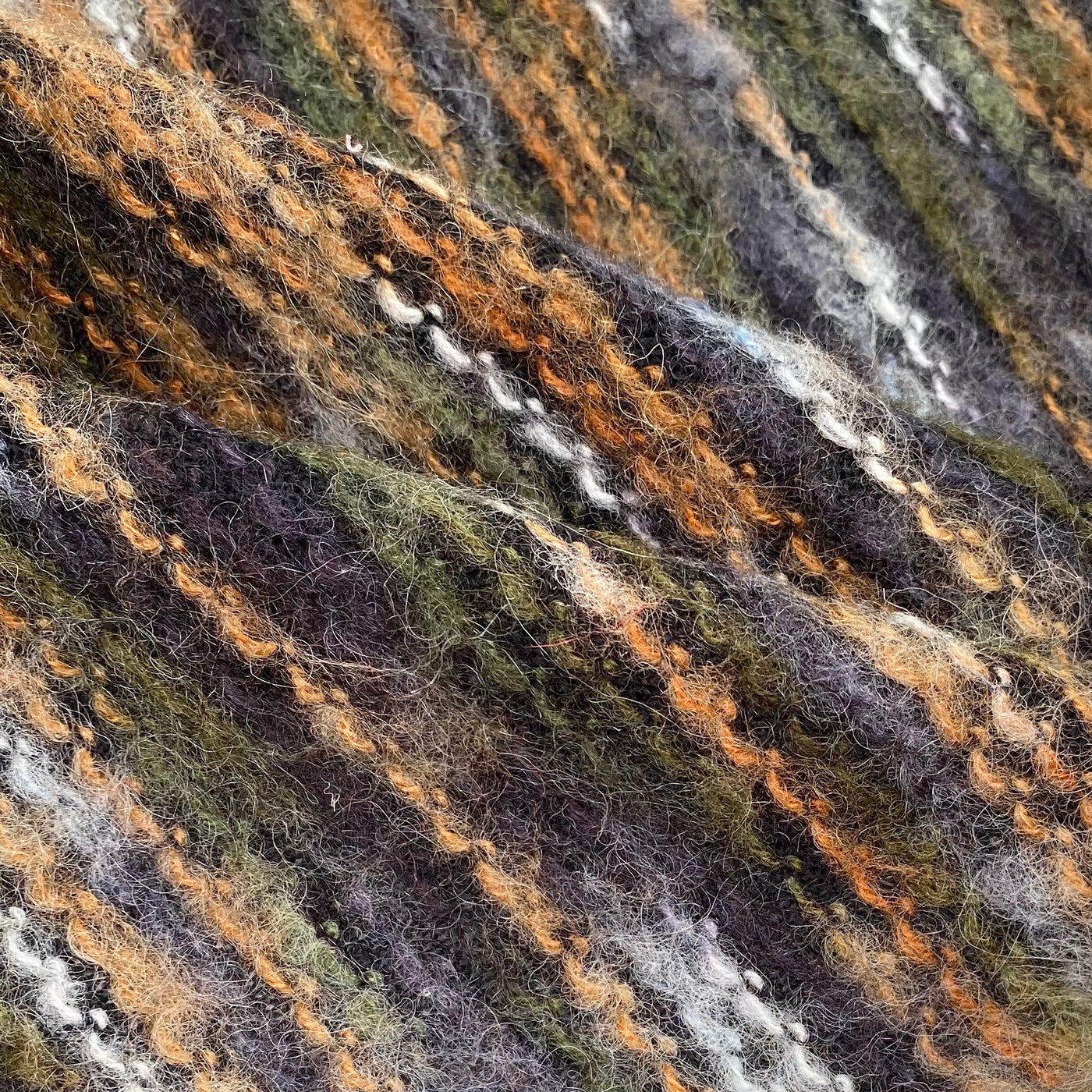 Chenille Mohair Knit— Rust/Green/Grey