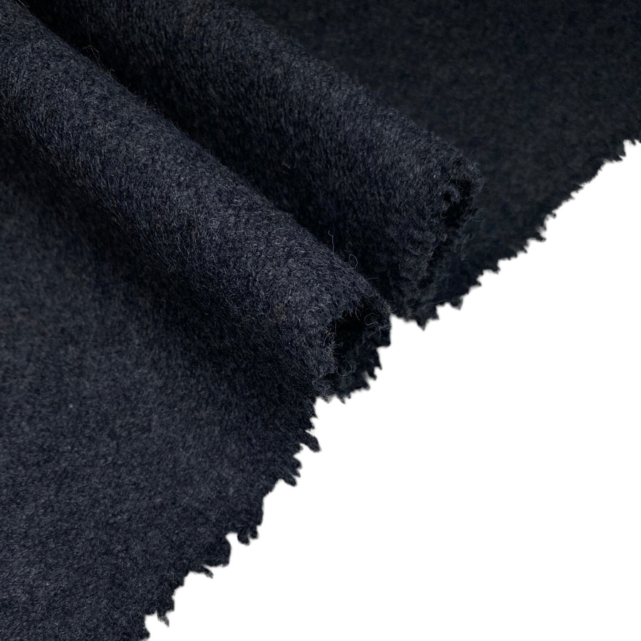 GREY STRETCH WOOL COATING FABRIC, ELASTANE BLEND MELTON Made in ITALY, 3.5  meter 