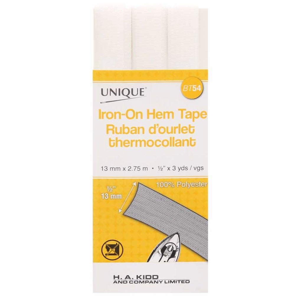 Iron-On Hem Tape - 13mm x 2.75m - White