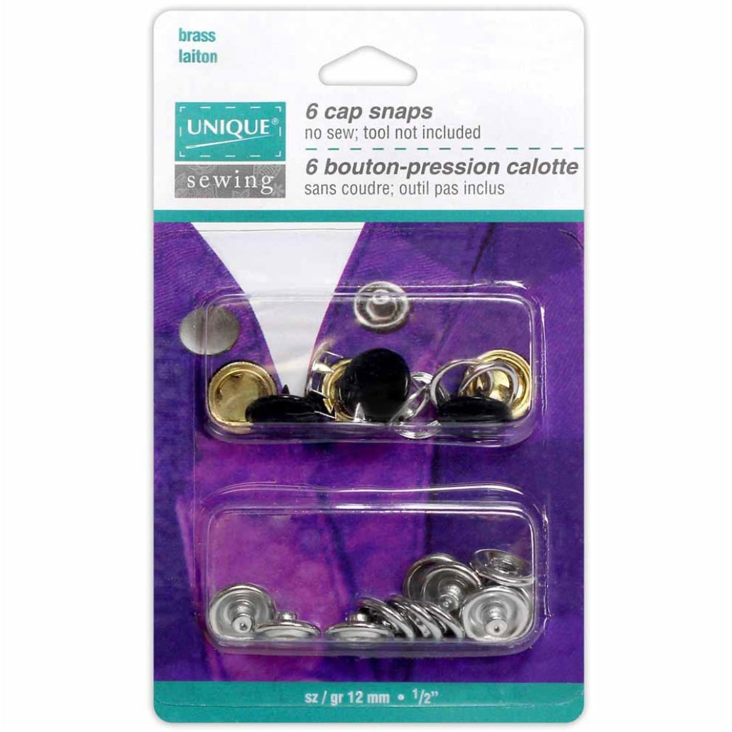 Cap Snaps - 11.5mm (1/2″) - Silver - 6 Sets