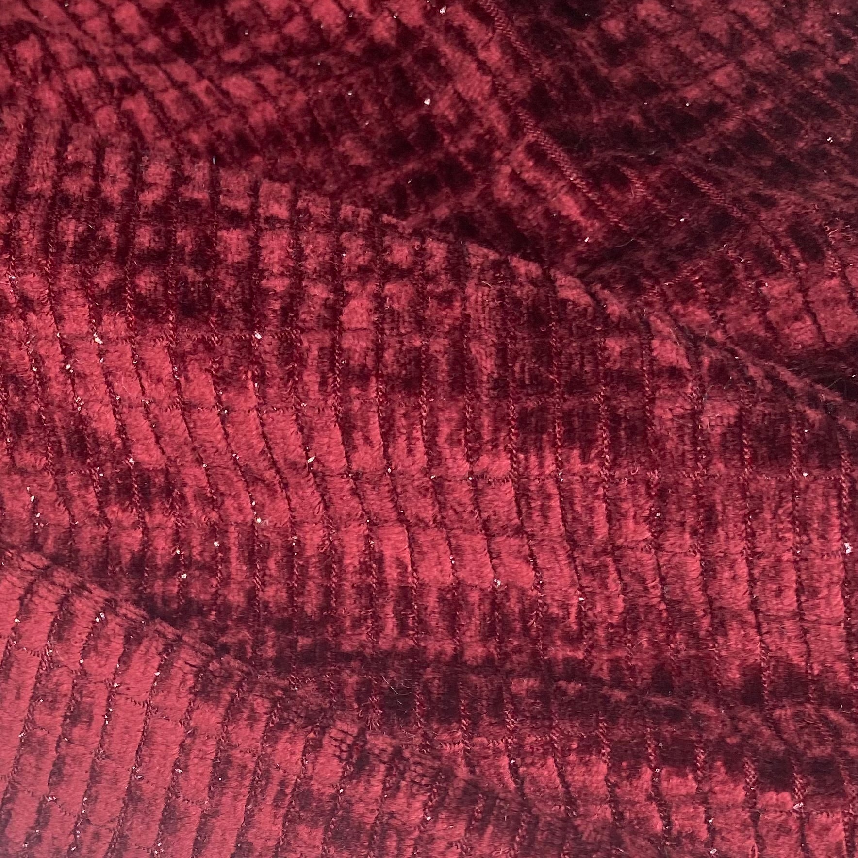 Sparkle Stretch Velvet - Burgundy