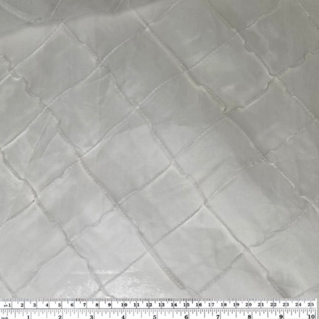 Quilted Silk Organza - White