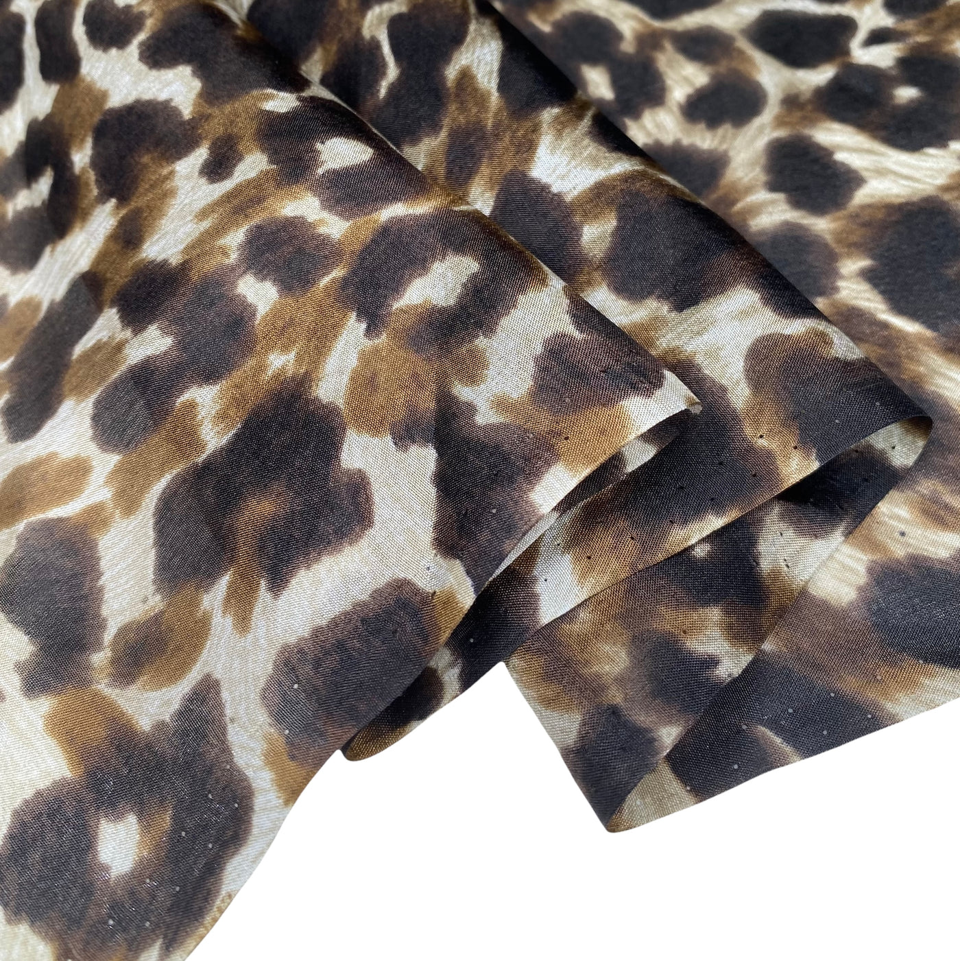 Printed China Silk - Cheetah - Brown