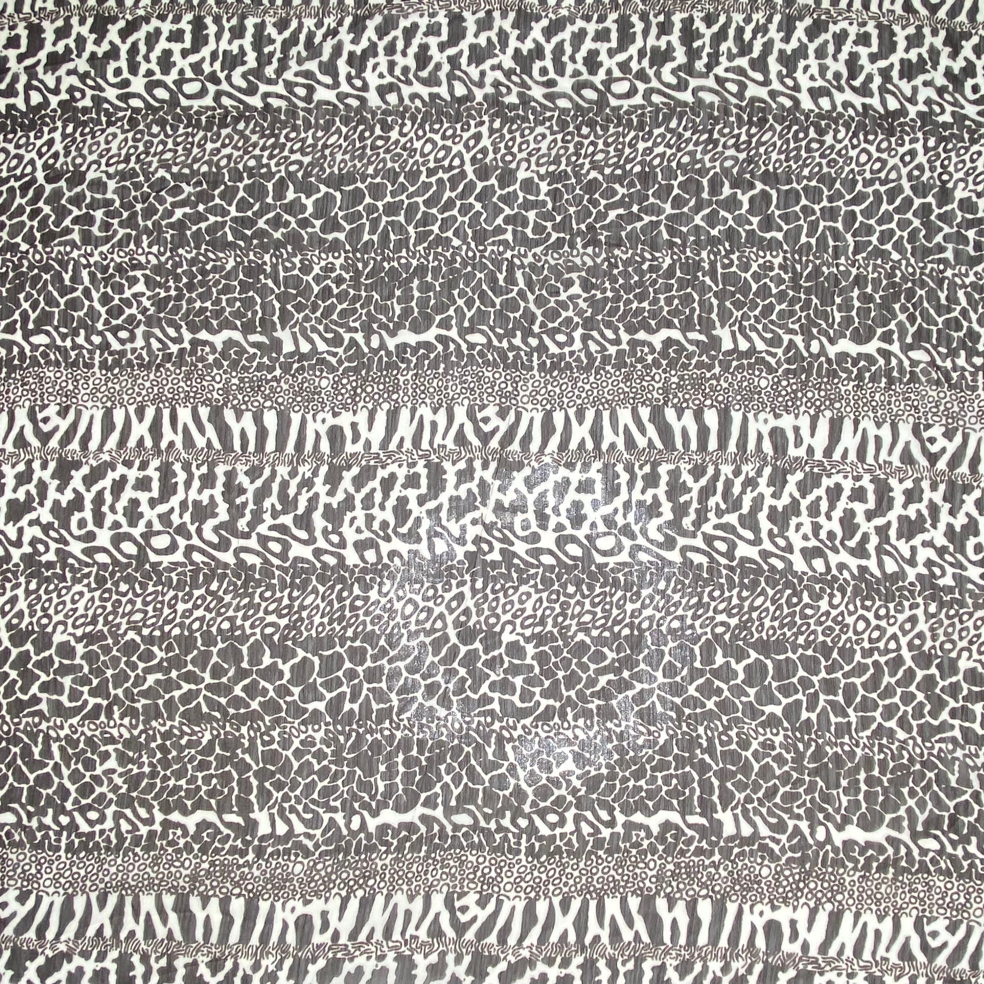 Striped Animal Print Crinkled Polyester Chiffon - 58”