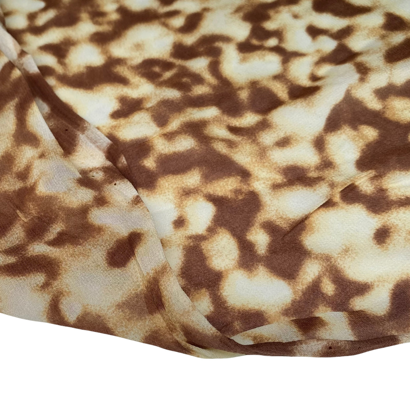 Printed Silk Chiffon - Brown/Cream