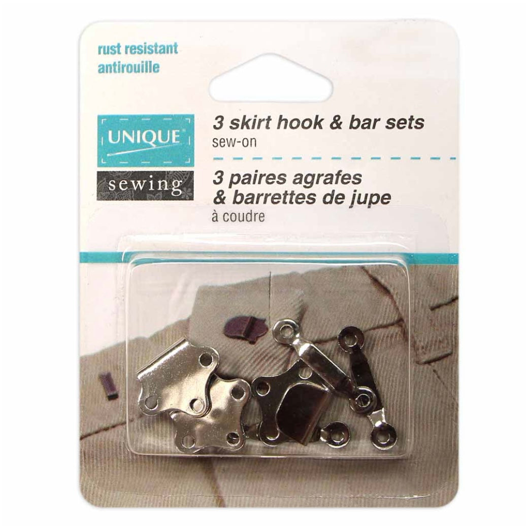 Skirt Hook & Bar Set - Black - 3 Sets