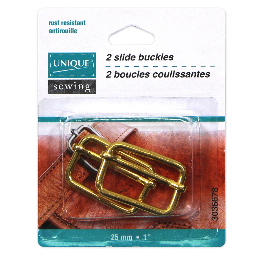 Metal Slide Buckle - 25mm (1″) - Antique Gold - 2 pcs