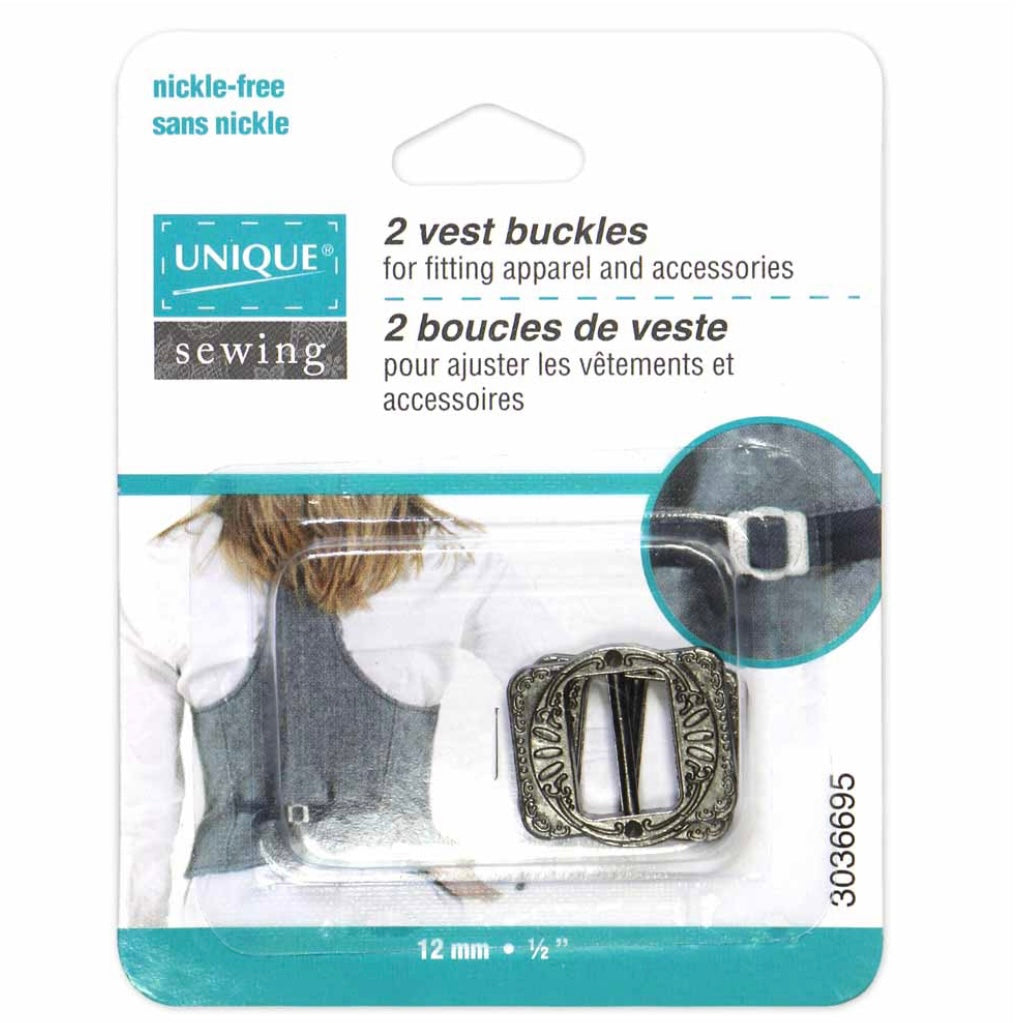 Vest Buckles - 12mm (1/2″) - Silver - 2 pcs