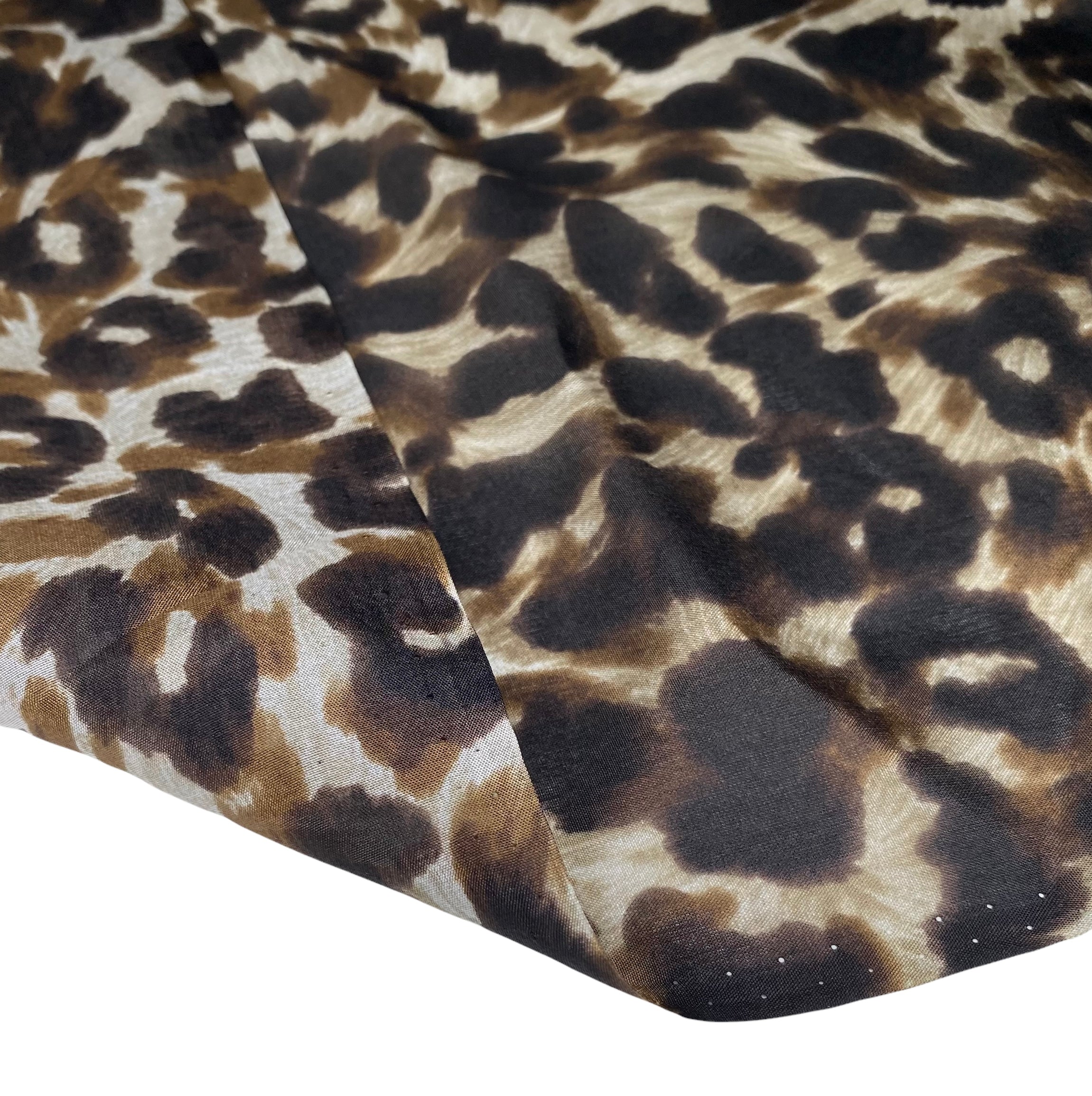 Printed China Silk - Cheetah - Brown