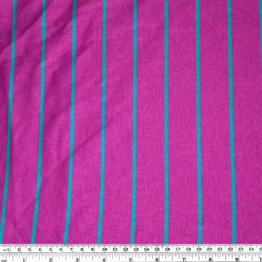 Striped Cotton Knit - 66” - Purple/Teal