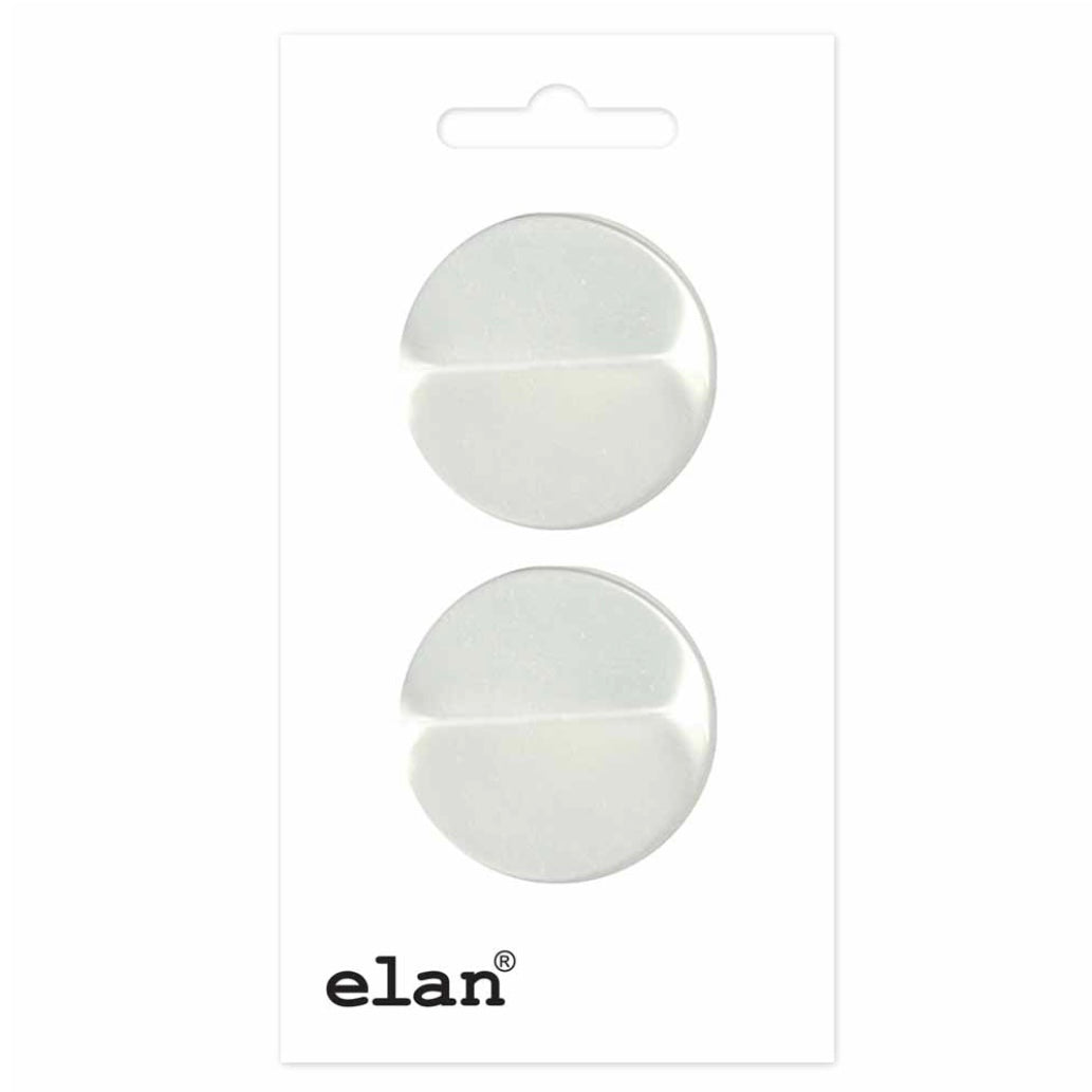 Shank Plastic Button - 25mm / 40L - White -  2 count