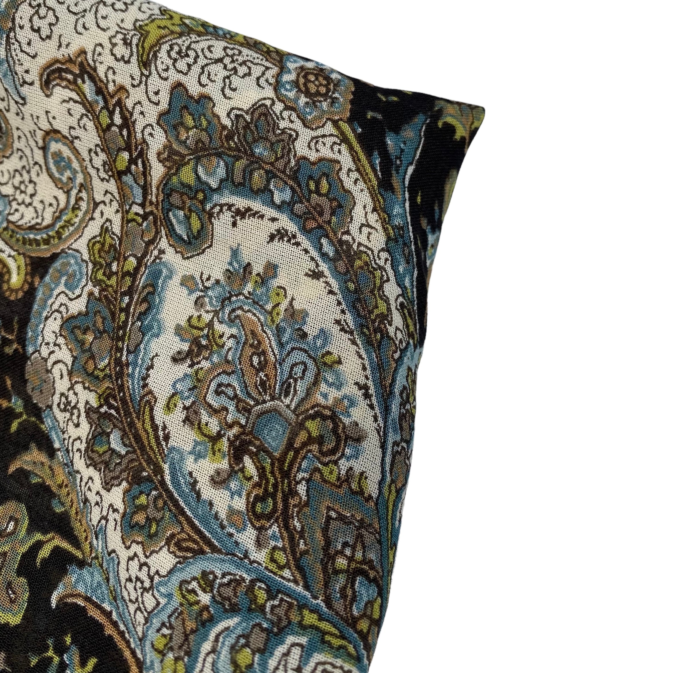 Paisley Polyester Chiffon - 58” - Brown/Green/Blue