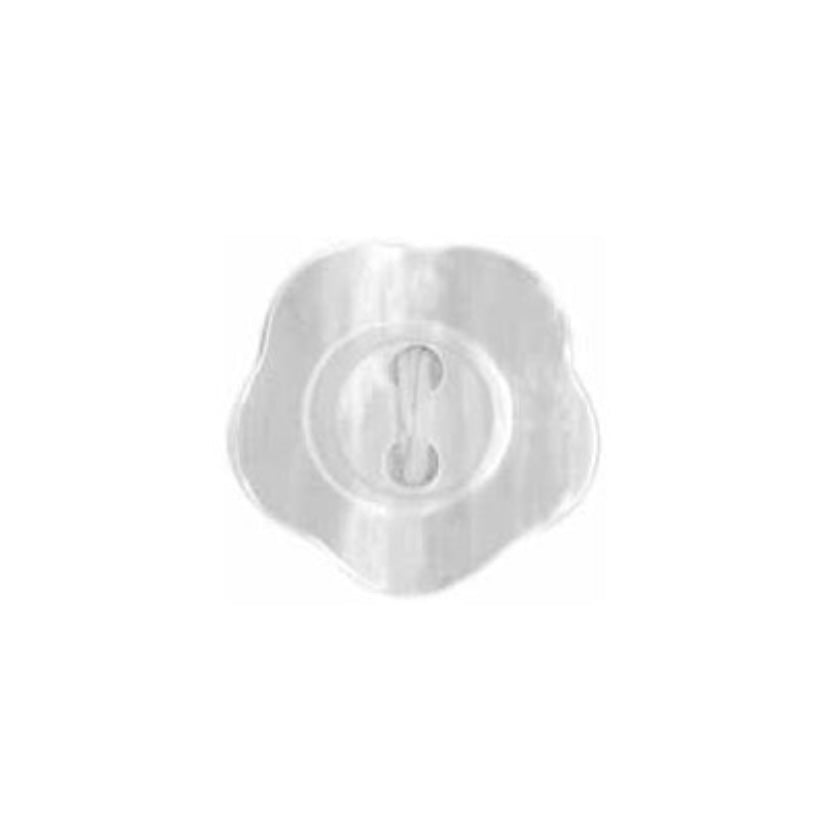 Plastic 2-Hole Flower Shaped Button - 12mm - White - 4 count