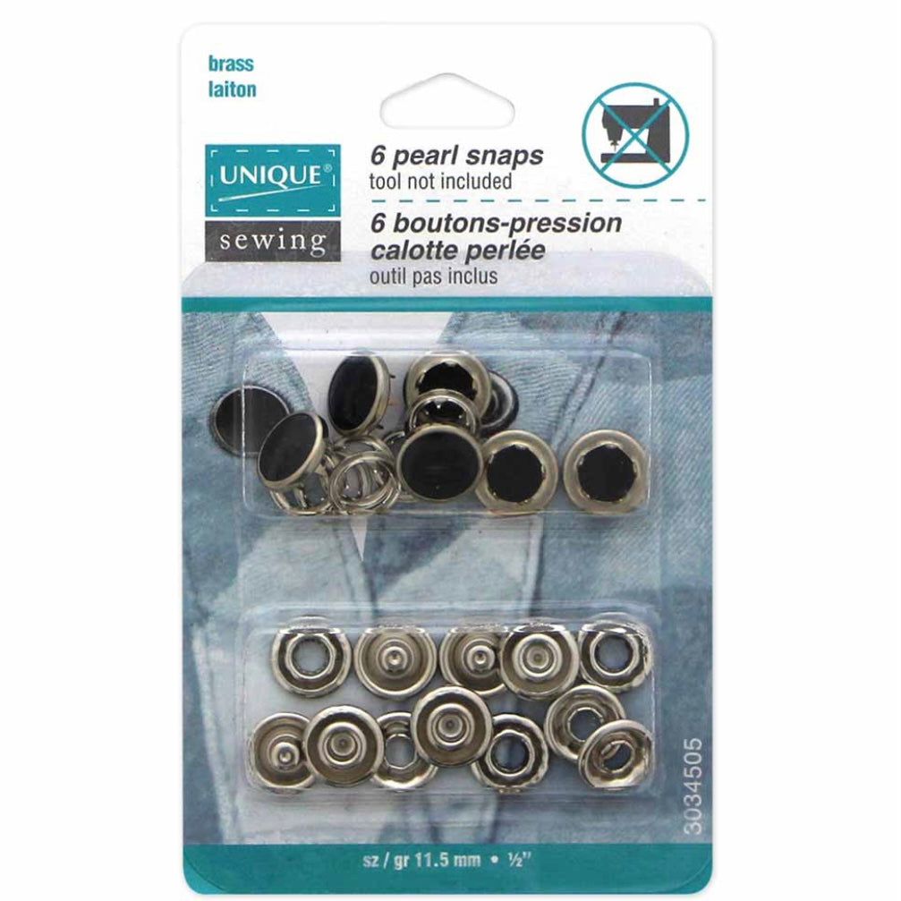 Pearl Snaps - 11.5mm (1/2″) - White - 6 Sets