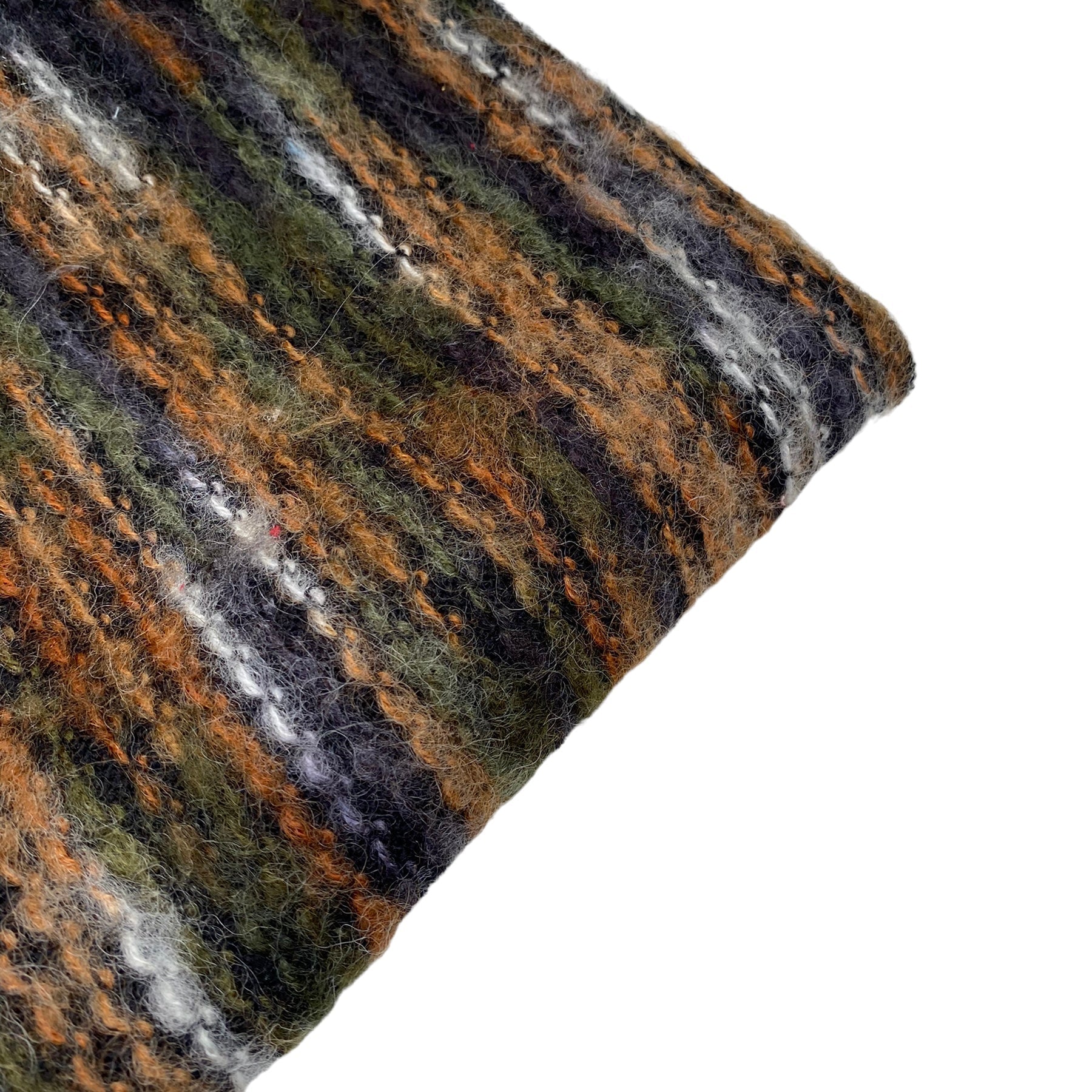 Chenille Mohair Knit— Rust/Green/Grey