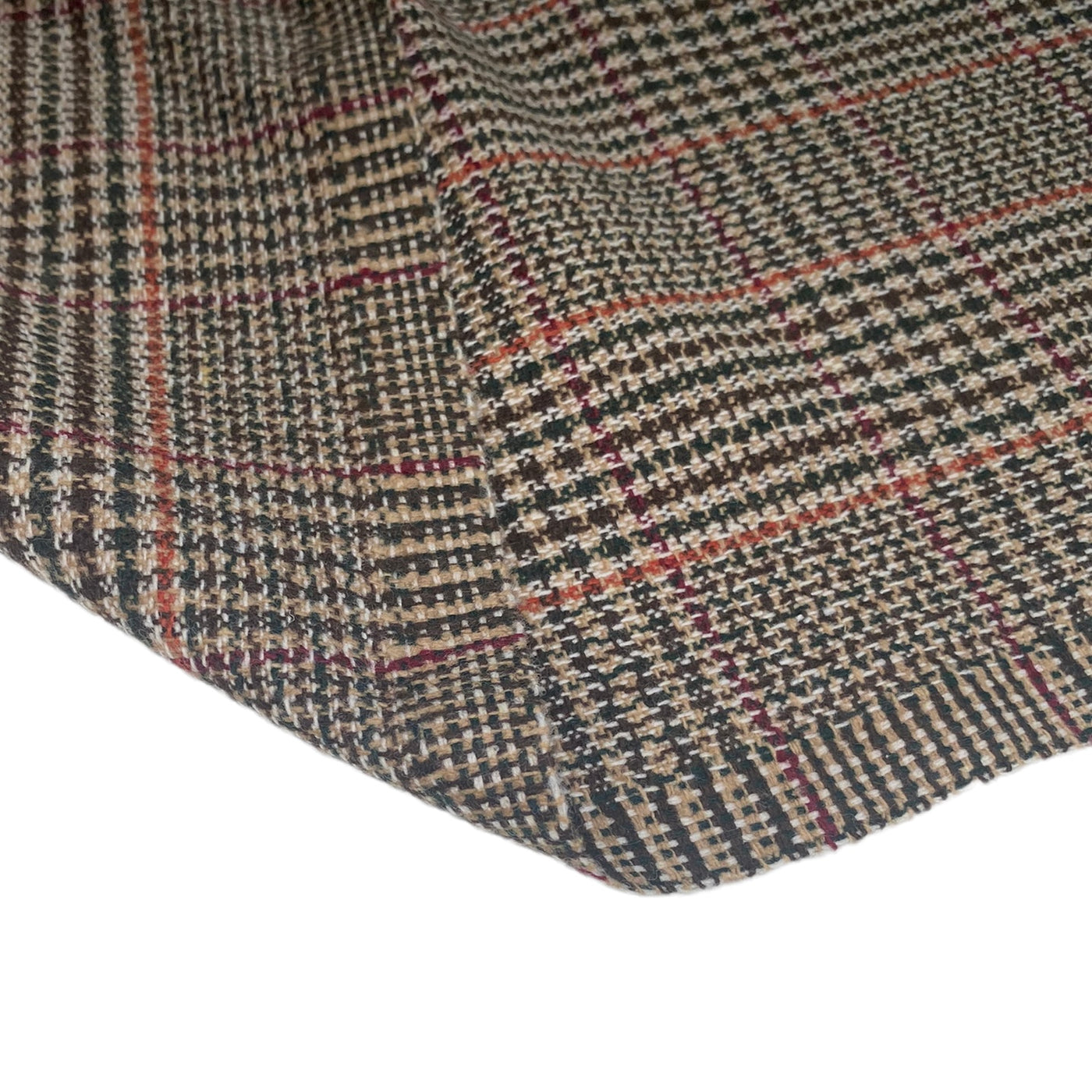 Wool Plaid - Beige/Green/White/Burgundy/Orange