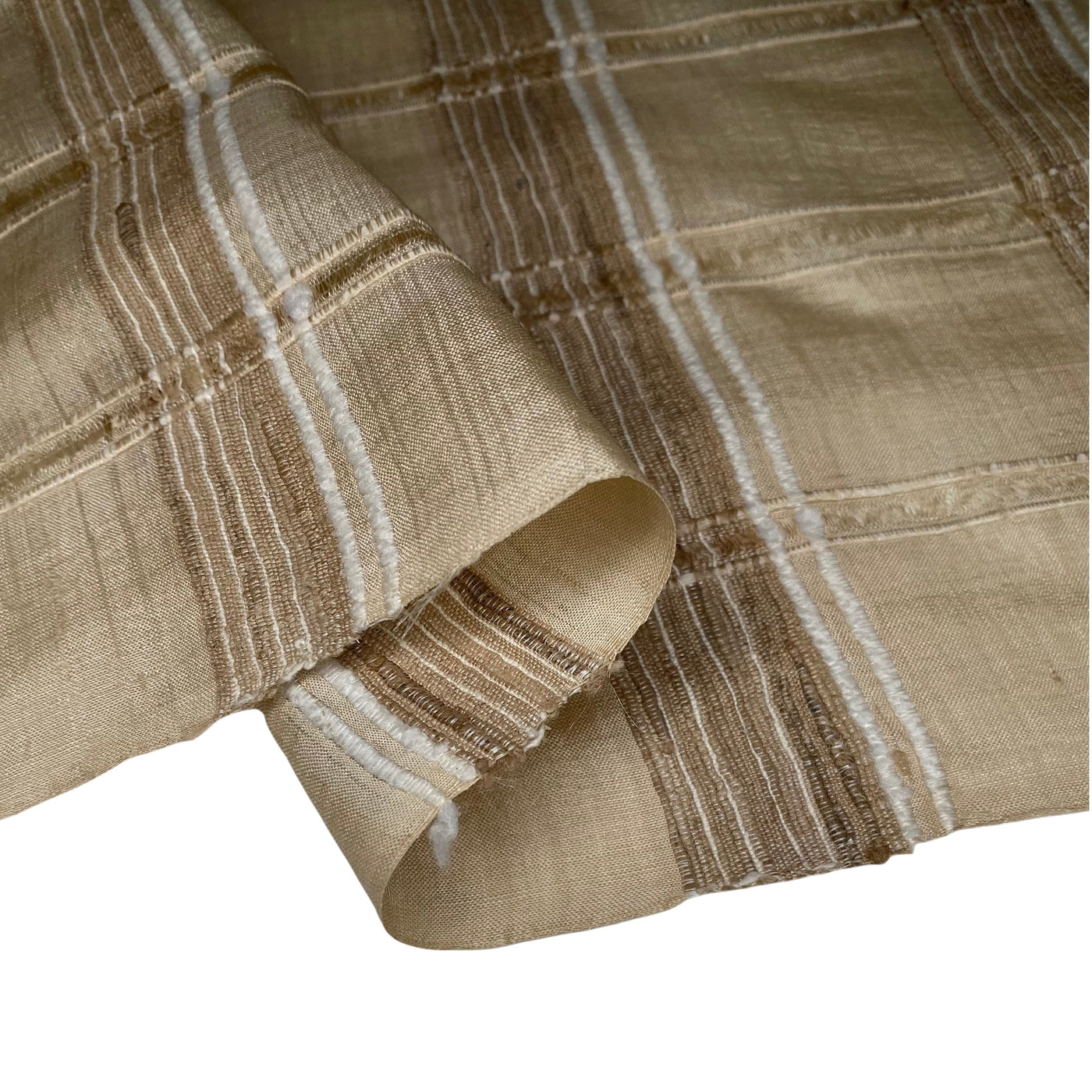 Hand Loomed Plaid Raw Silk