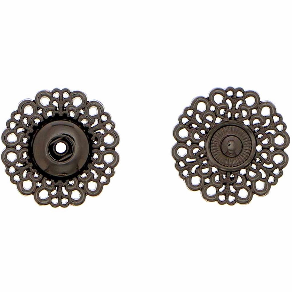 Decorative Snap Fastener - 22mm - 1 set - Gunmetal