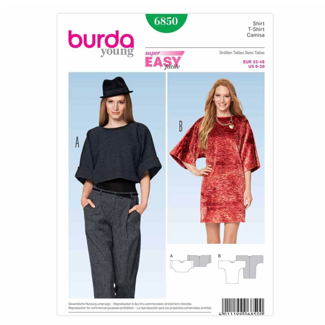 Shirt Sewing Pattern - Burda Young 6850