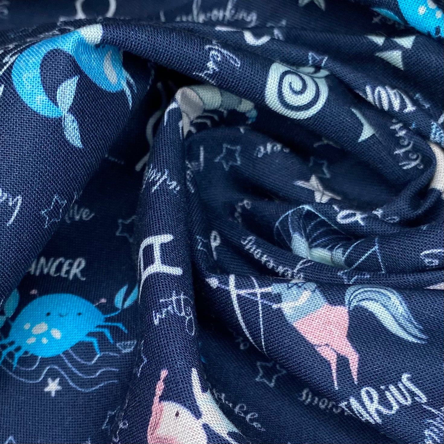 Quilting Cotton - Zodiac Signs - Navy