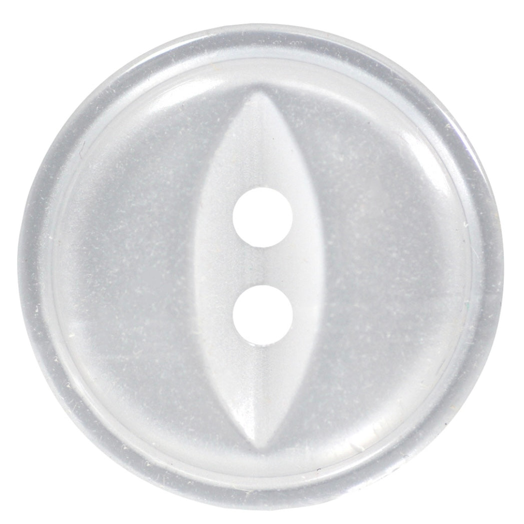 Plastic 2-Hole Button - 18mm - White - 3 count