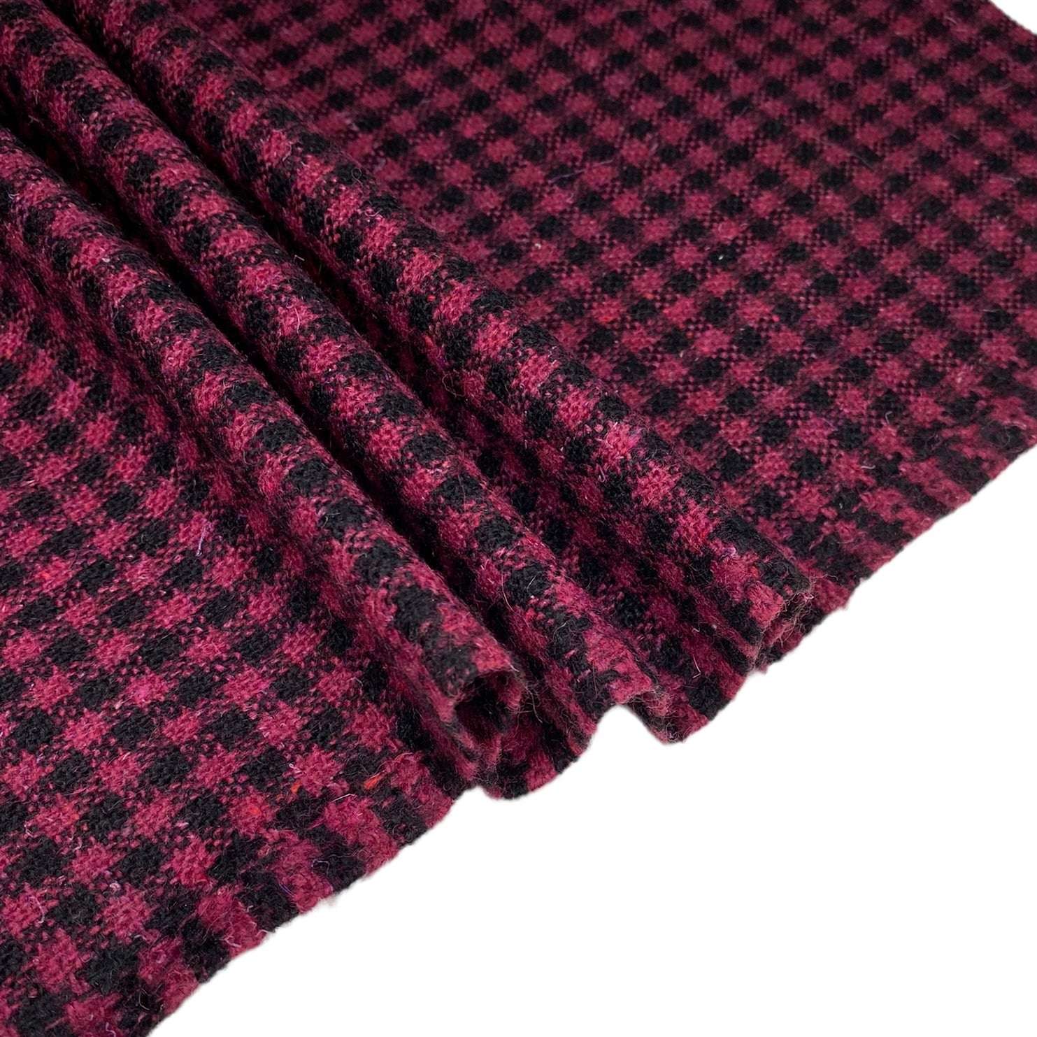 Wool Plaid Coating - Pink / Black