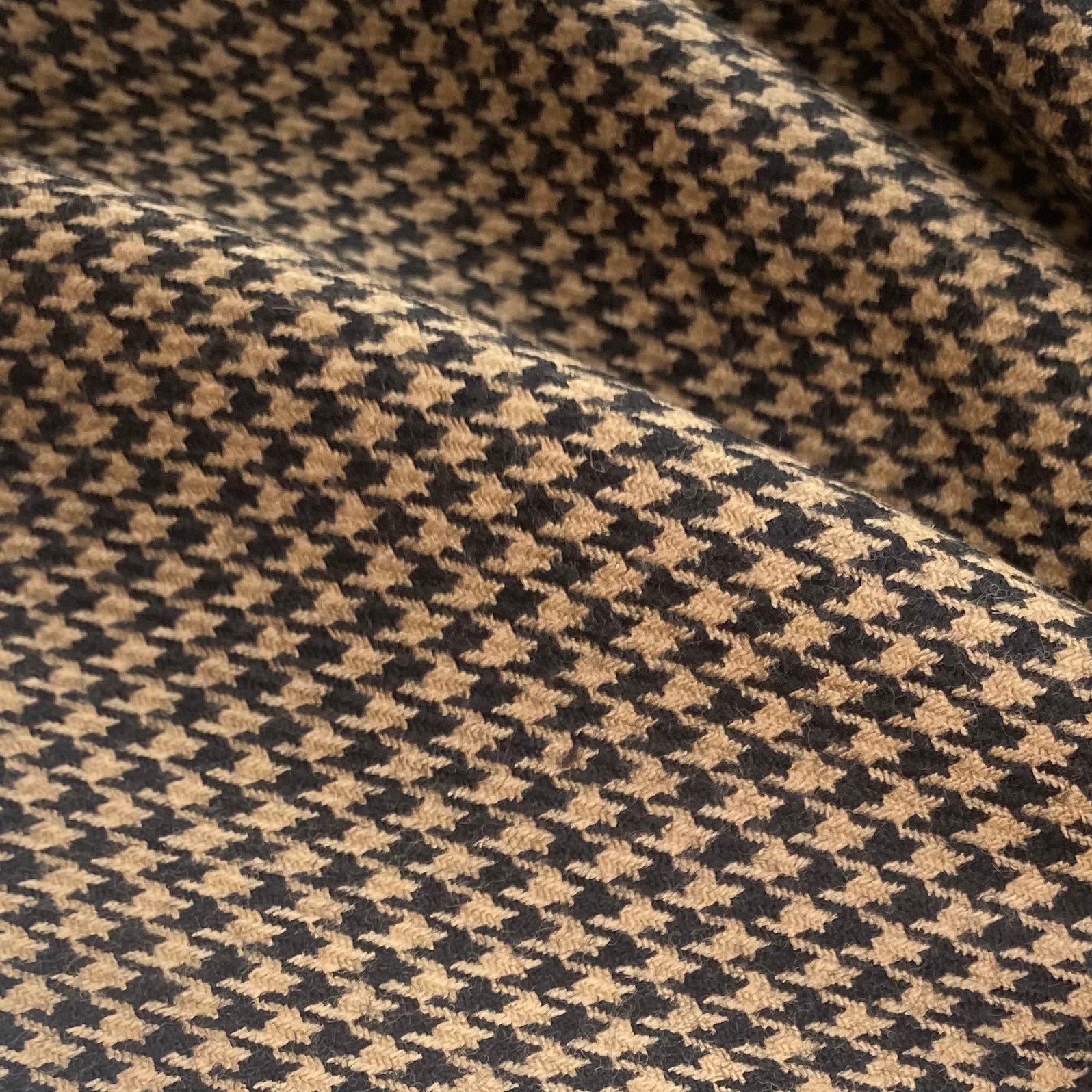 Houndstooth Wool - Black/Brown