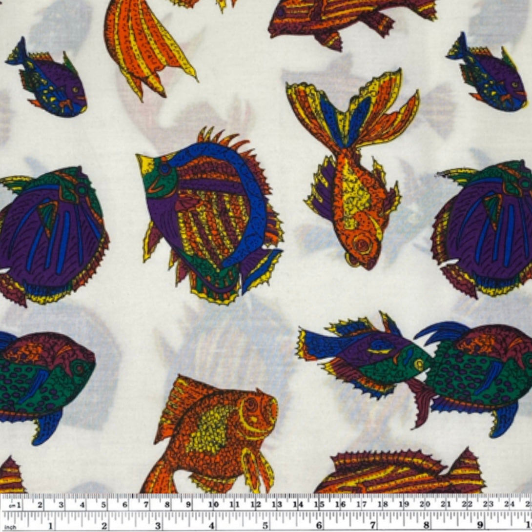 Printed Cotton - Fish - Remnant