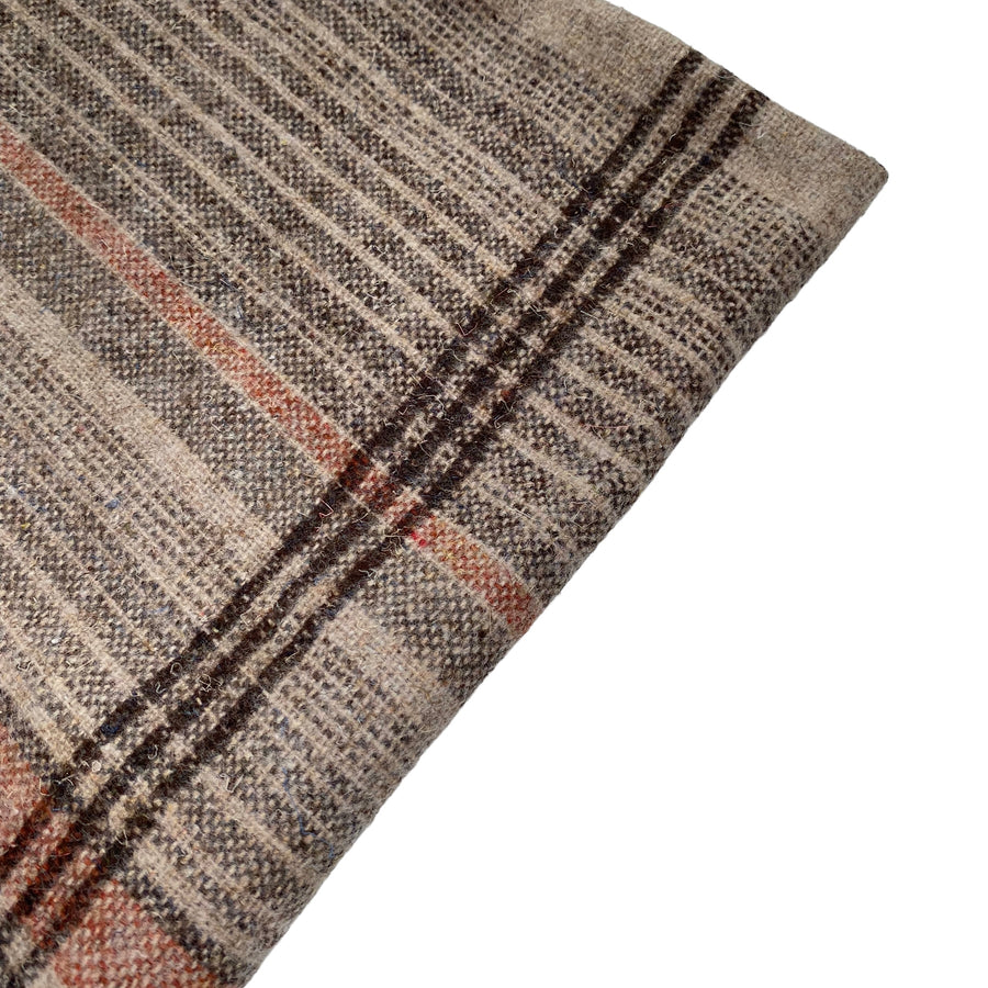 Plaid Wool Coating - Remnant - Brown/Orange/Cream