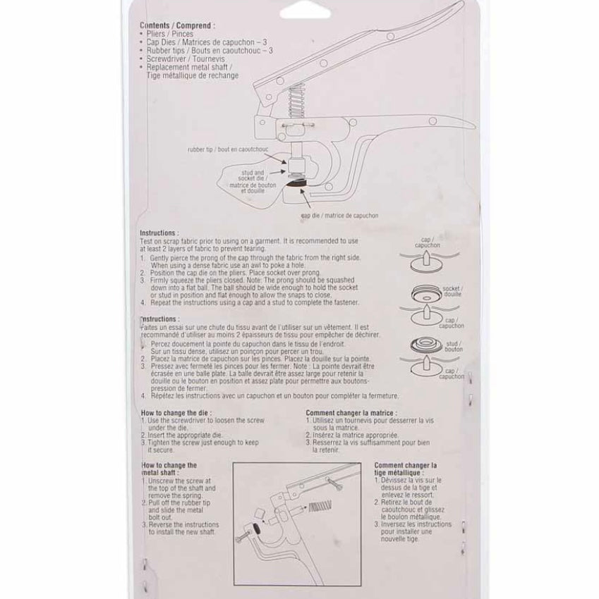 Plastic Snap Fastener Tool