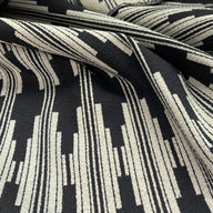 Patterned Upholstery - Designer Remnant - Black/Ivory