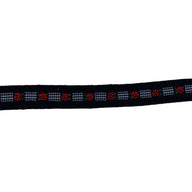 Decorative Ribbon - Flower/Plaid - 16mm - Black/Red/White