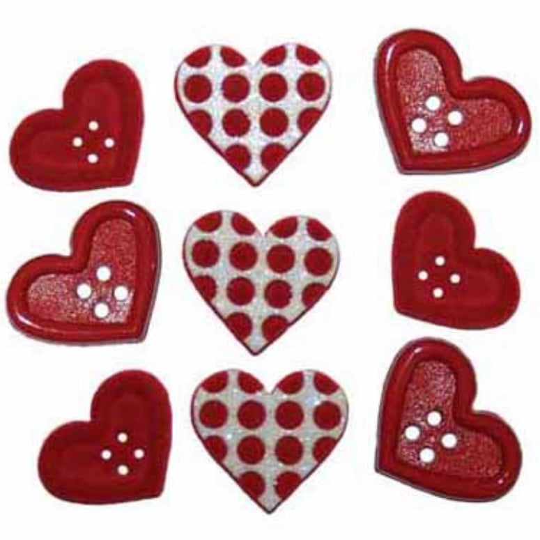 Novelty Buttons - Gift of Love - 9pcs