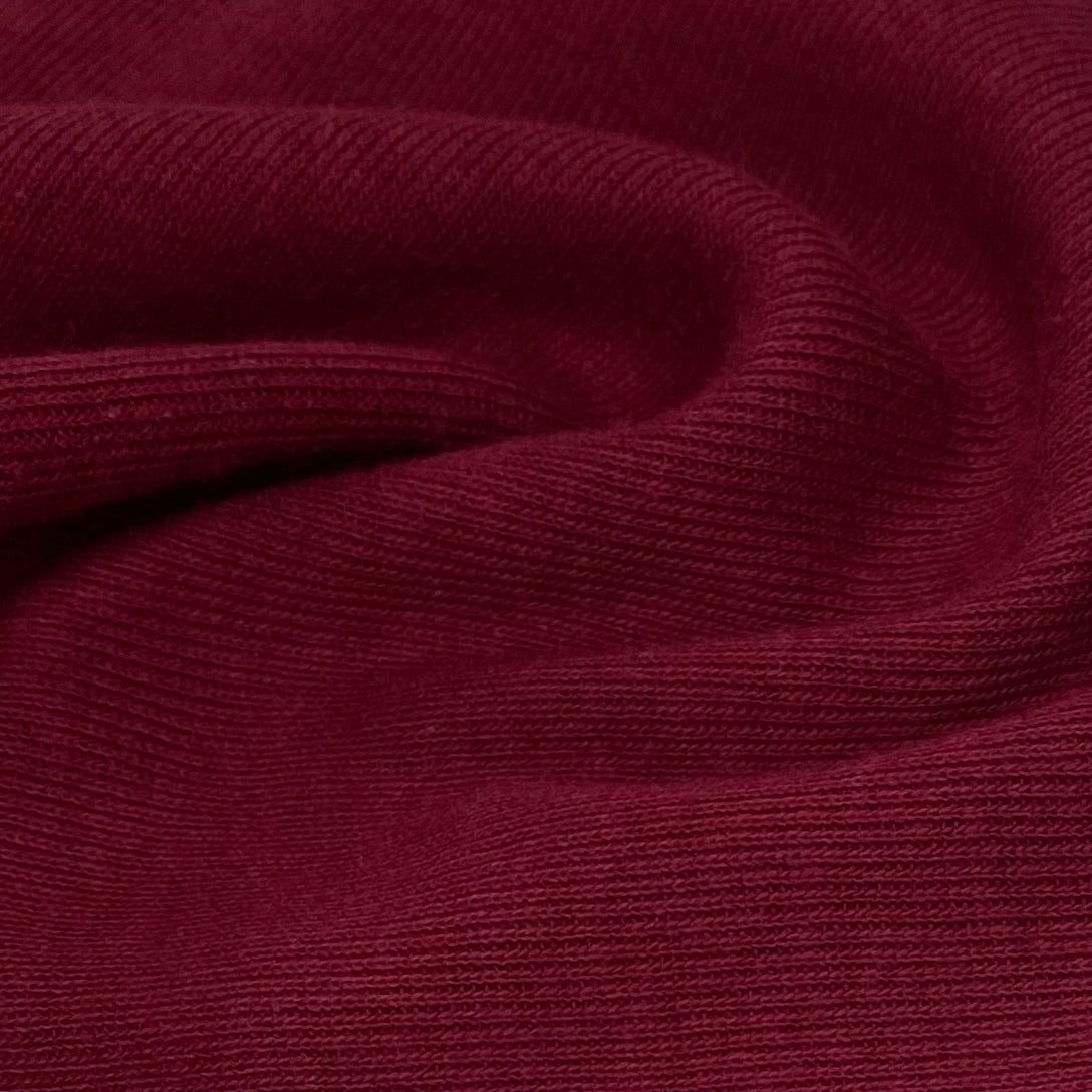 Cotton Tubular Rib Knit - Burgundy